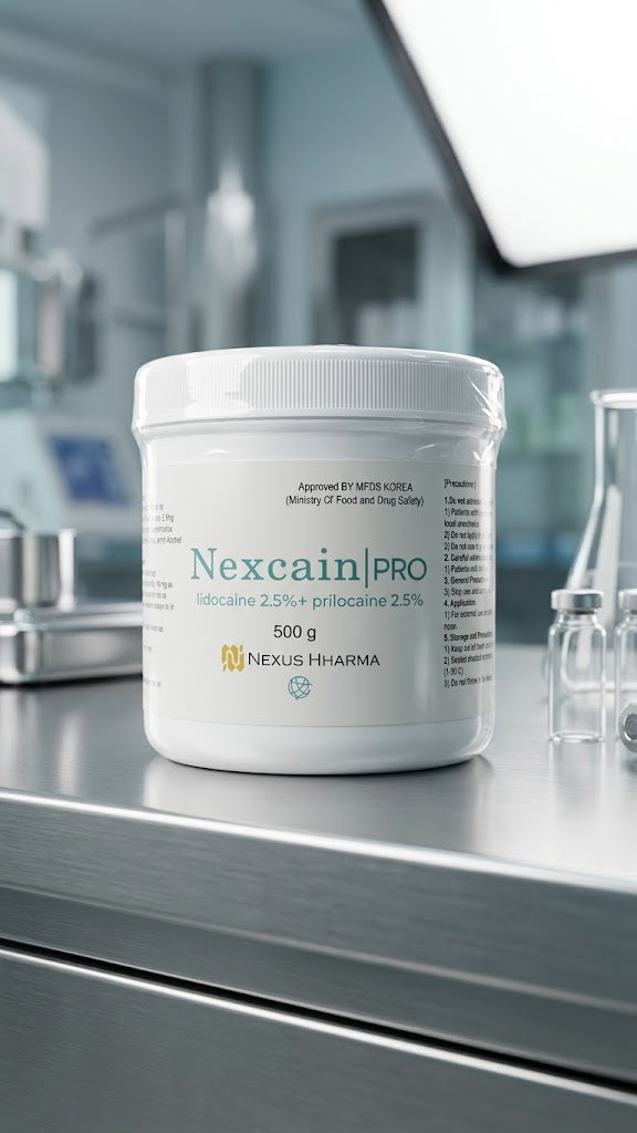 Nexcain PRO Numbing Cream (Lidocaine 2.5% + Prilocaine 2.5%) by Nexus Pharma – Dual-Action Topical Anesthetic (500g)