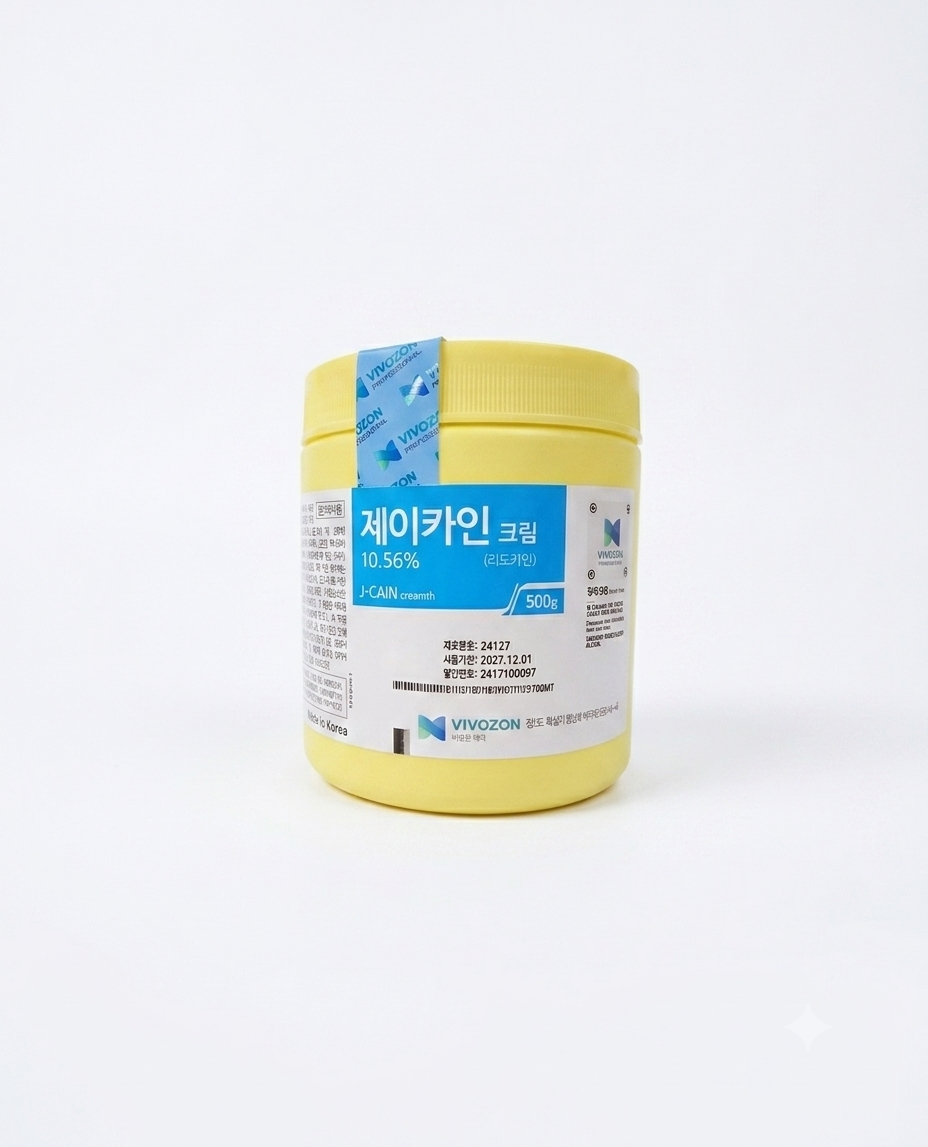 Original J-Cain Topical Numbing Cream 10.56% Lidocaine - 500g (Made in Korea)