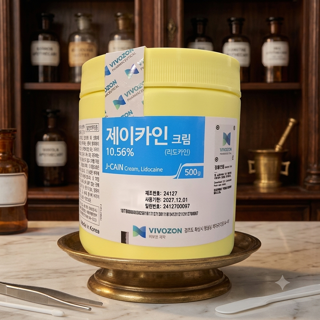 Original J-Cain Topical Numbing Cream 10.56% Lidocaine - 500g (Made in Korea)