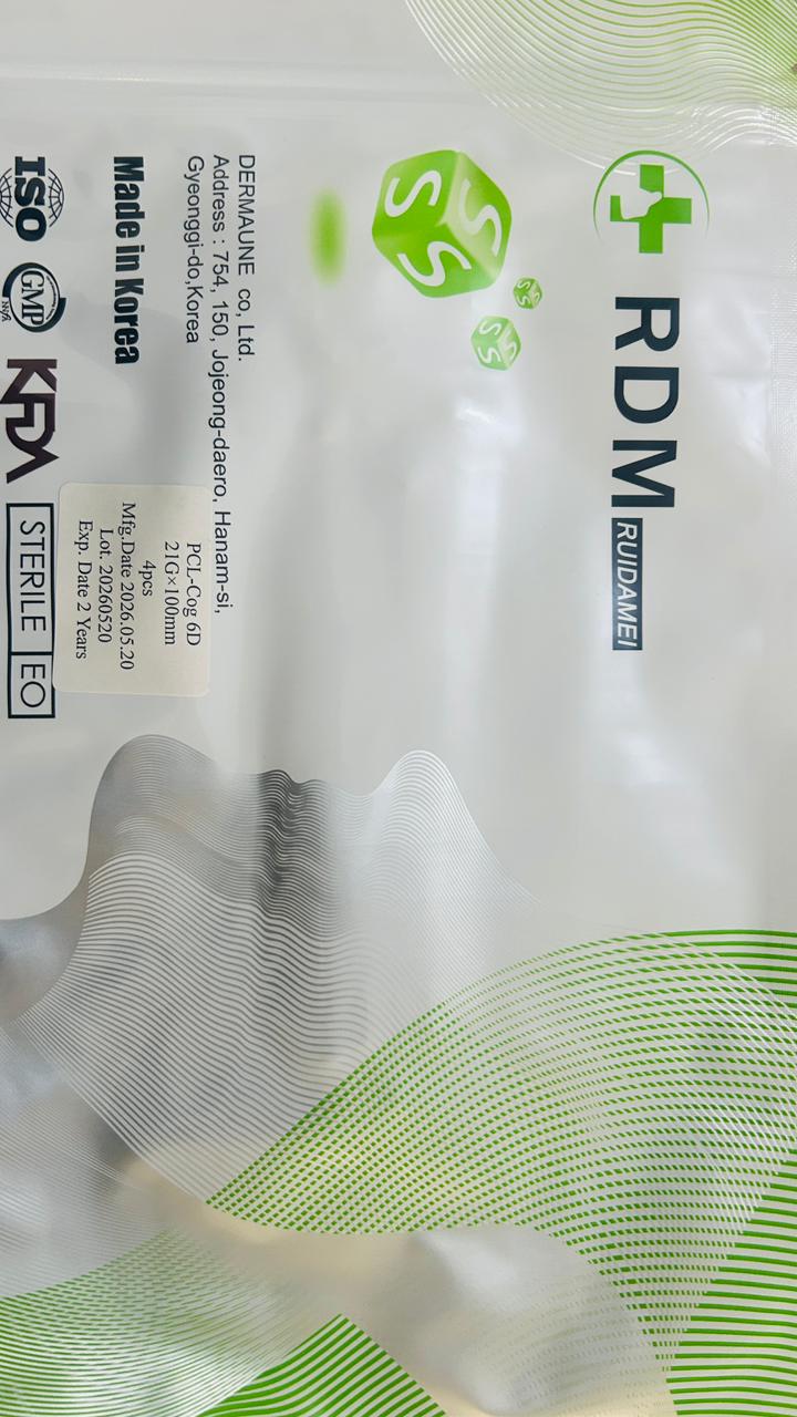 RUIDAMEI (RDM) PCL Cog 6D Thread Lift (21G x 100mm) – Korean Professional Face & Body Contouring (Pack of 4)