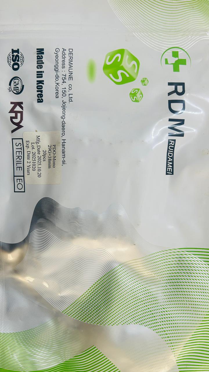 RUIDAMEI (RDM) PDO Mono Threads (29G x 38mm) – Premium Korean Collagen Rejuvenation (Pack of 20)