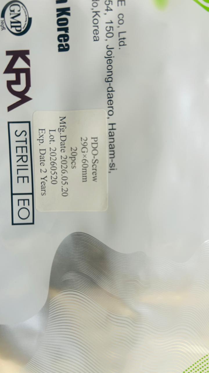 RUIDAMEI (RDM) PDO Screw Threads (29G x 60mm) – Extended Length Korean Spiral Collagen Boosting & Targeted Volumizing (Pack of 20)