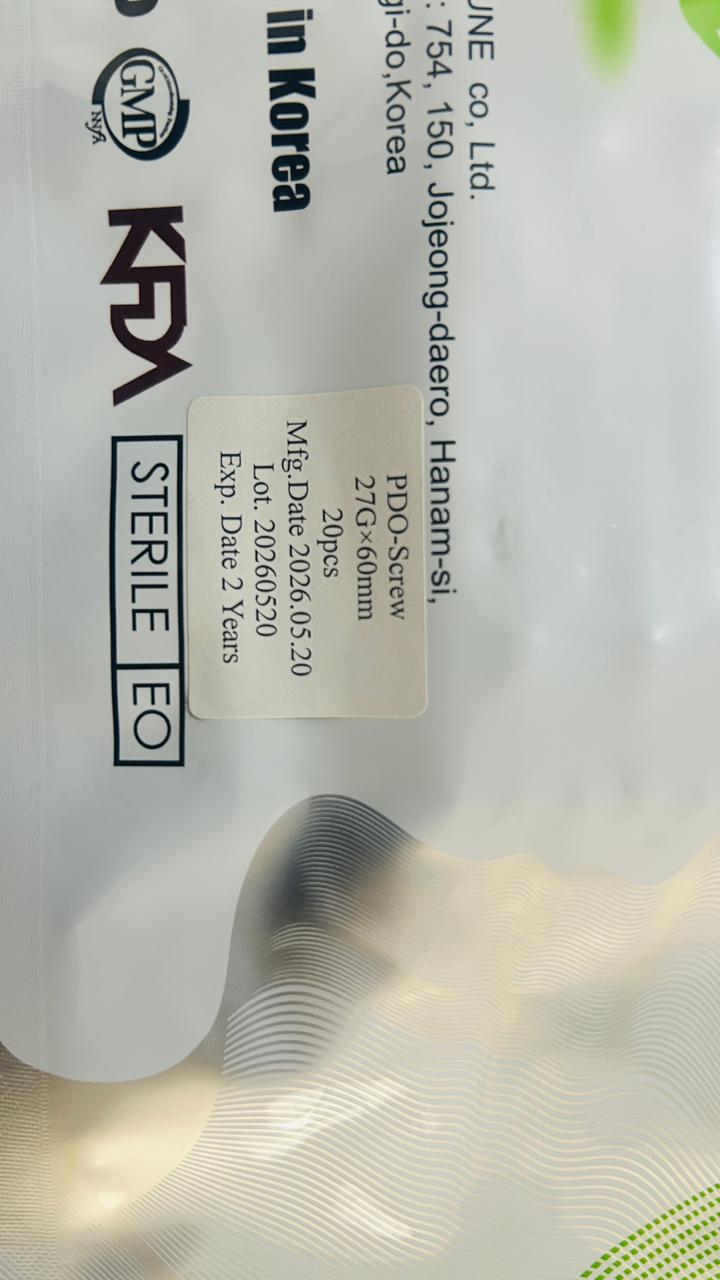 RUIDAMEI (RDM) PDO Screw Threads (27G x 60mm) – Heavy-Duty Korean Spiral Collagen Boosting & Facial Volumizing (Pack of 20)